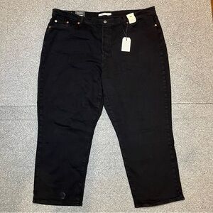 New Levis Wedgie Straight Button Fly Jeans Womens Plus Size 22W Black Big E
